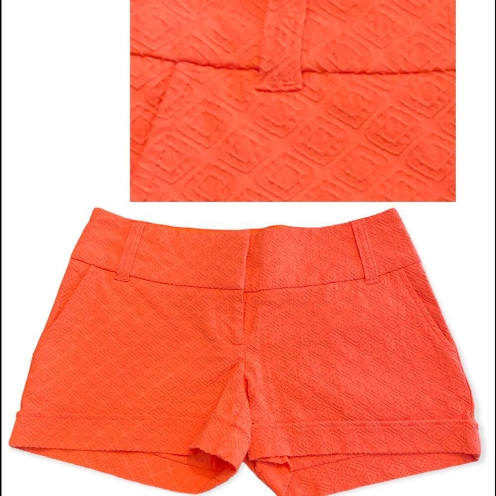 Maurices Orange Textured Shorts Size 1 / 2 wonderful Condition